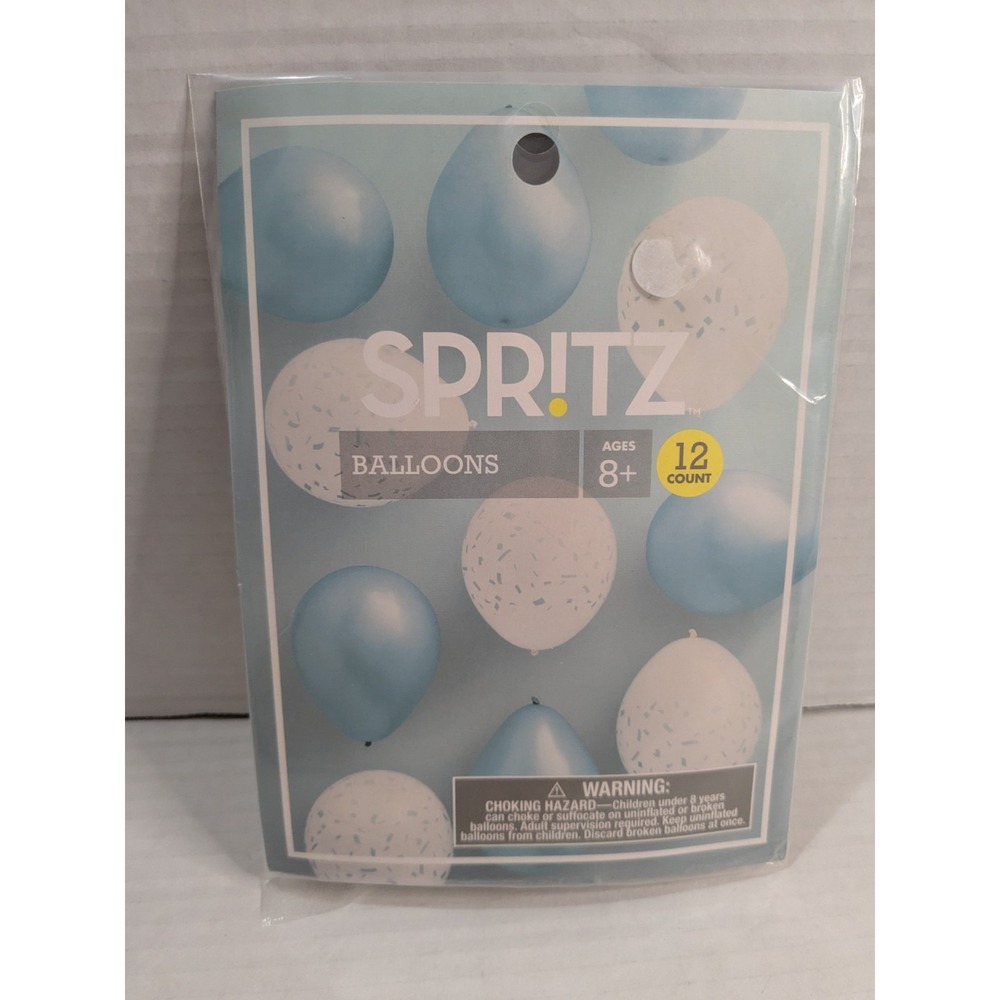 Spr!tz‎ Balloons-Metallic Aqua Blue & White Latex Balloons; Approx. 300 Balloons